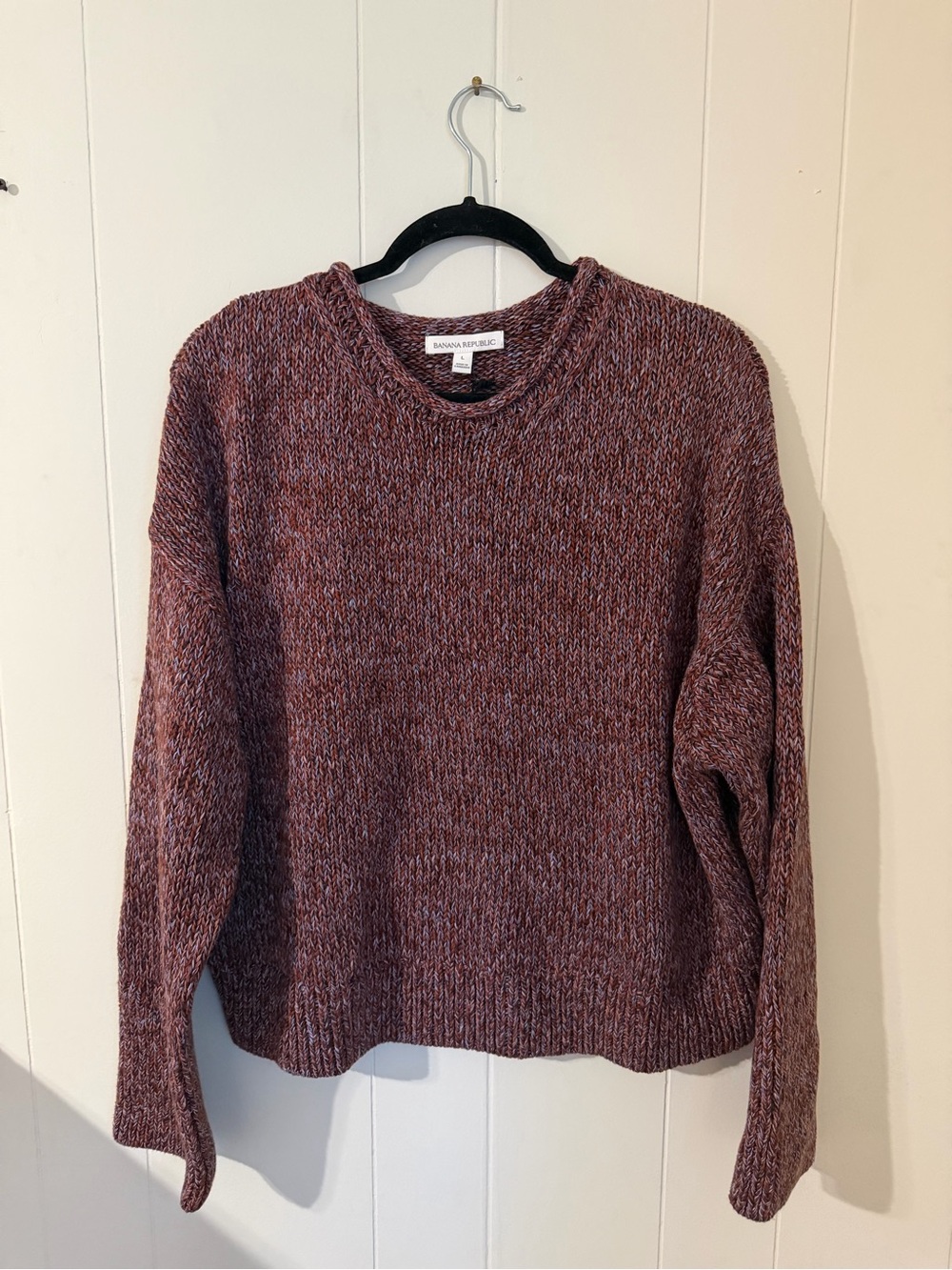 Banana Republic Marled Wine Crewneck Sweater